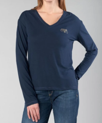 TEE-SHIRT MANCHES LONGUES BLEU NUIT