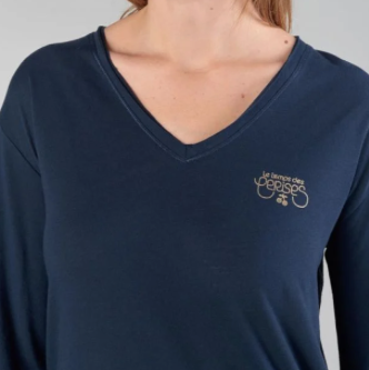 TEE-SHIRT MANCHES LONGUES BLEU NUIT