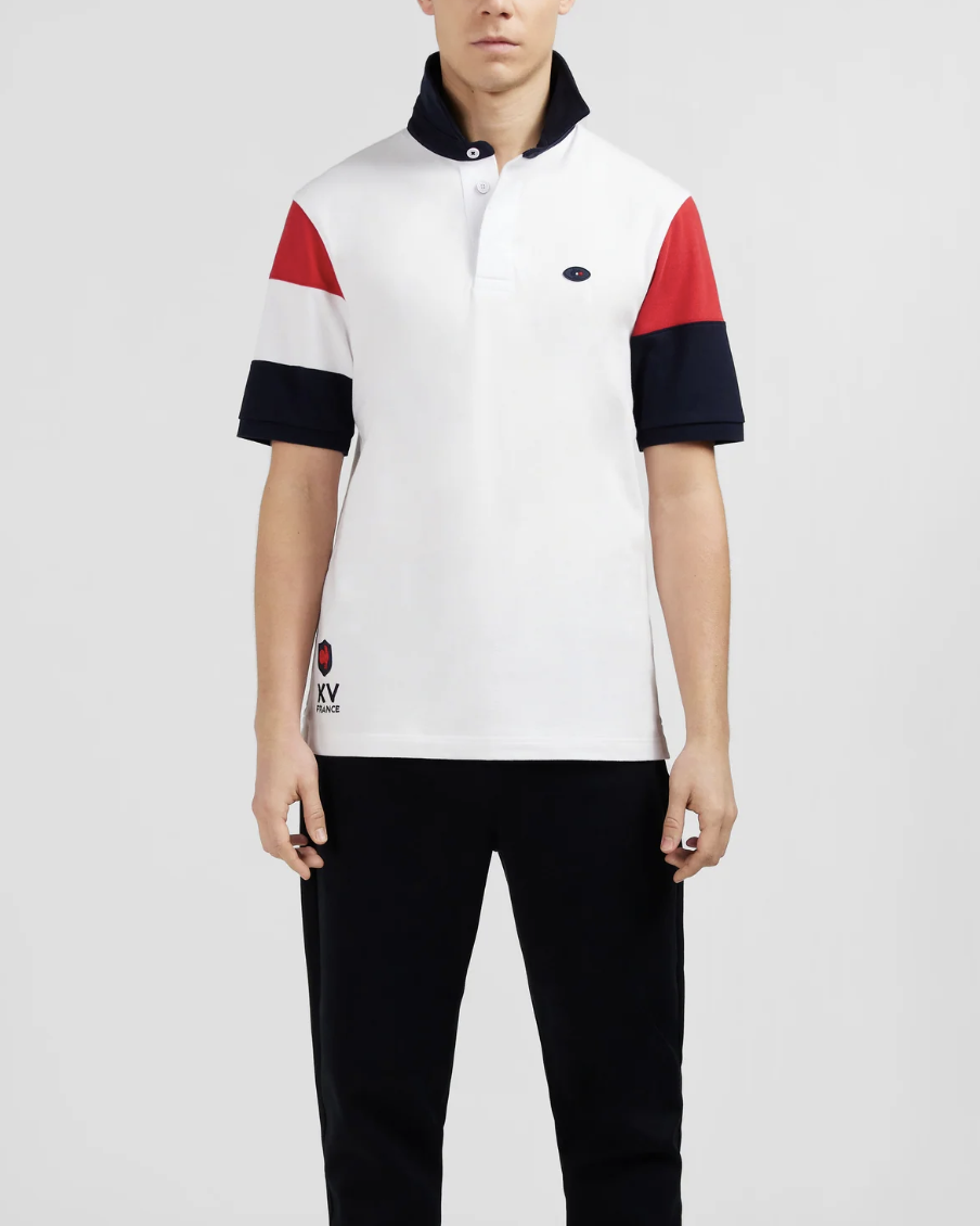 Maillot blanc broderies XV de France E24MAIMC0013/BC