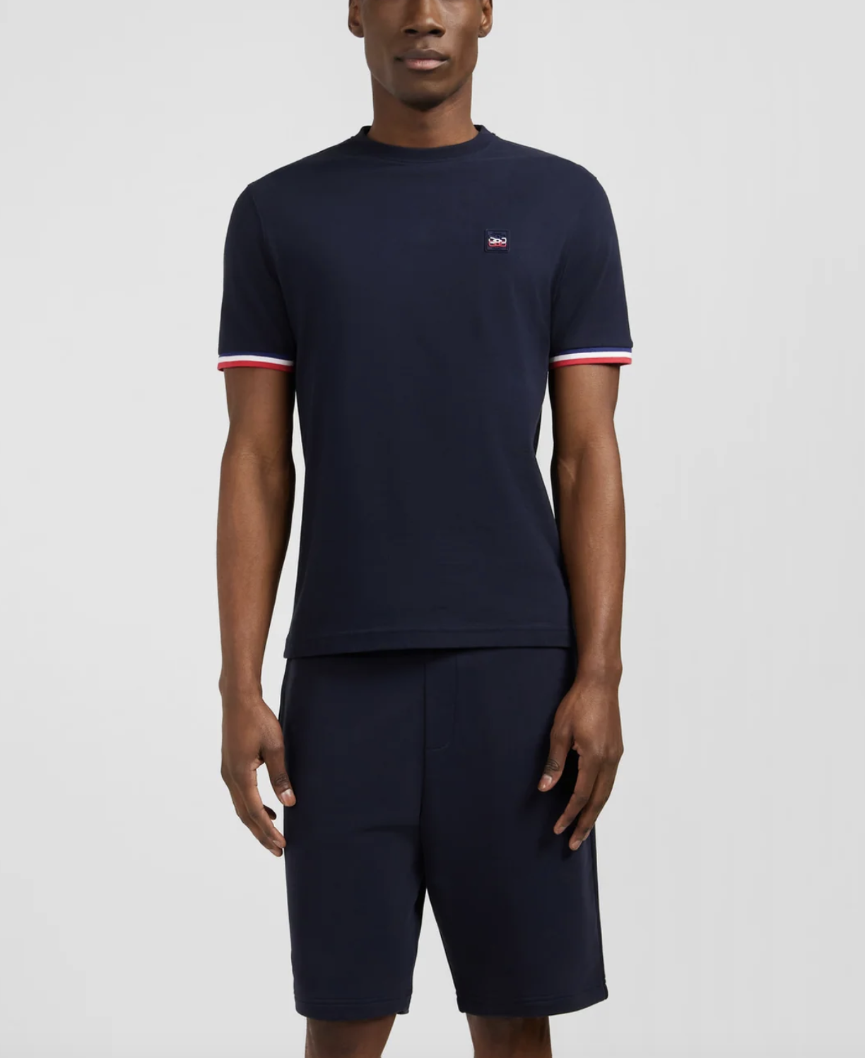 T-shirt marine avec logo reliefé E24MAITC0043/BLF