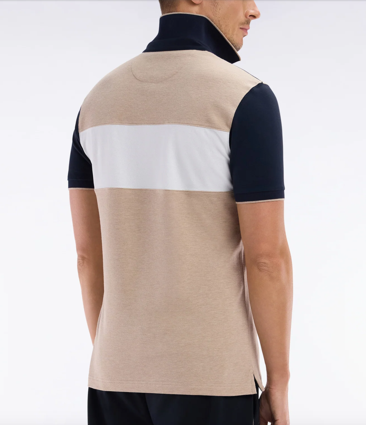 POLO BEIGE BANDE BLANCHE
